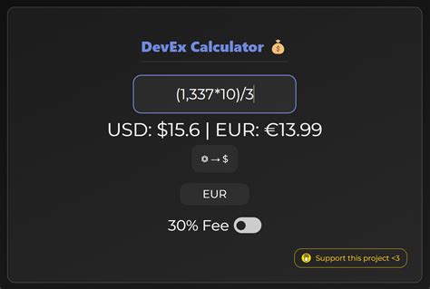 devex calculator.